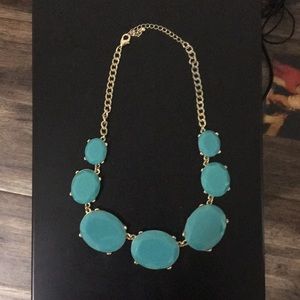 Turquoise flat stone statement necklace